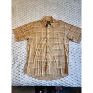 Scott Barber Plaid Button Up‎ Short Sleeve Casual Shirt XL